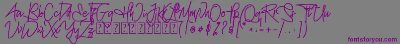 Шрифт MellgathaFor Personal Use  – фиолетовые шрифты на сером фоне