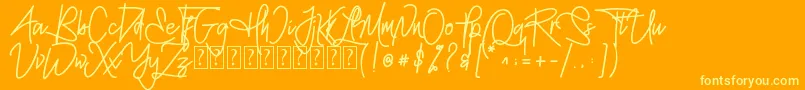 MellgathaFor Personal Use  Font – Yellow Fonts on Orange Background