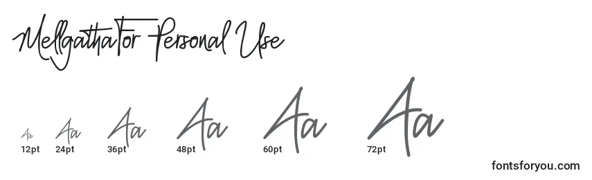 MellgathaFor Personal Use  Font Sizes