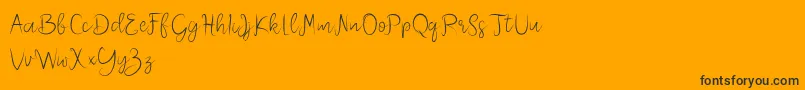 Melliana Demo-Schriftart – Schwarze Schriften auf orangefarbenem Hintergrund