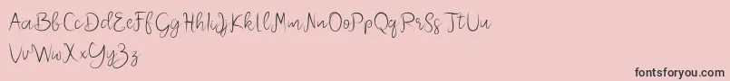 Melliana Demo-fontti – mustat fontit vaaleanpunaisella taustalla