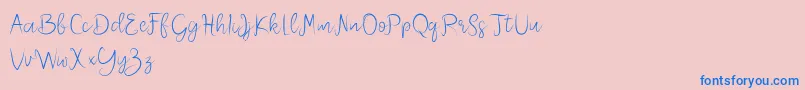 Melliana Demo-fontti – siniset fontit vaaleanpunaisella taustalla
