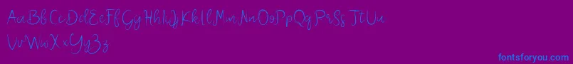 フォントMelliana Demo – 紫色の背景に青い文字