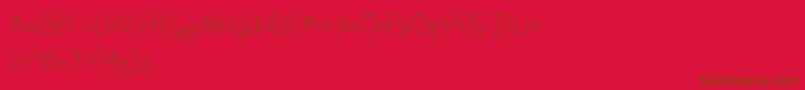 Melliana Demo-fontti – ruskeat fontit punaisella taustalla