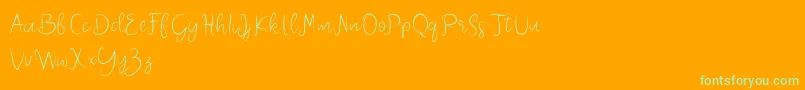 Melliana Demo Font – Green Fonts on Orange Background