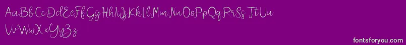 Melliana Demo-fontti – vihreät fontit violetilla taustalla