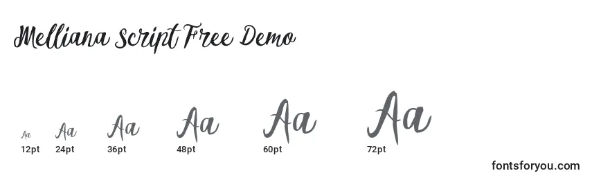 Melliana Script Free Demo Font Sizes