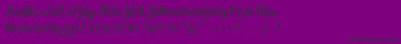 Melliana Script Free Demo-Schriftart – Schwarze Schriften auf violettem Hintergrund