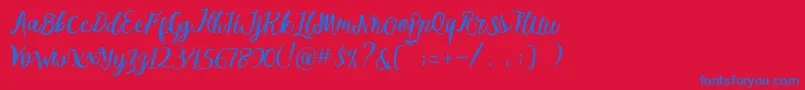 Melliana Script Free Demo Font – Blue Fonts on Red Background