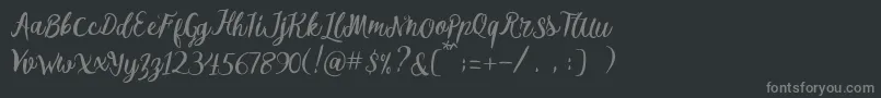 Czcionka Melliana Script Free Demo – szare czcionki na czarnym tle