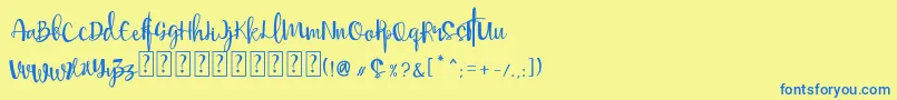 Mellisa Font – Blue Fonts on Yellow Background