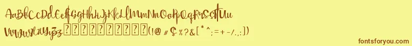 Mellisa Font – Brown Fonts on Yellow Background