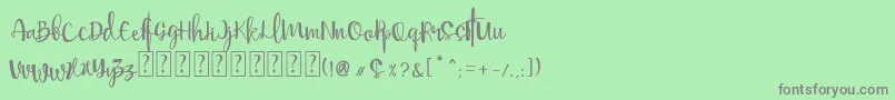 Mellisa Font – Gray Fonts on Green Background