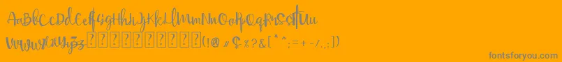 Mellisa Font – Gray Fonts on Orange Background