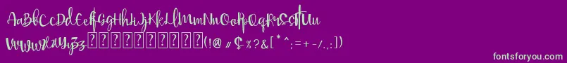 Mellisa Font – Green Fonts on Purple Background