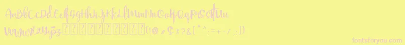 Mellisa Font – Pink Fonts on Yellow Background