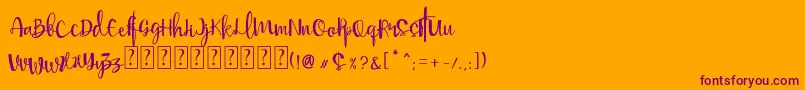 Mellisa Font – Purple Fonts on Orange Background