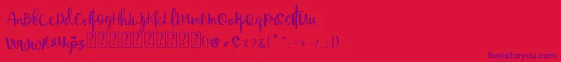 Mellisa Font – Purple Fonts on Red Background