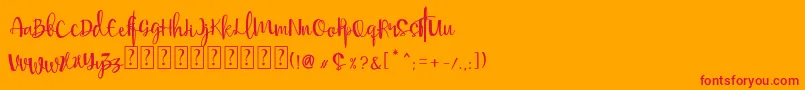 Mellisa Font – Red Fonts on Orange Background