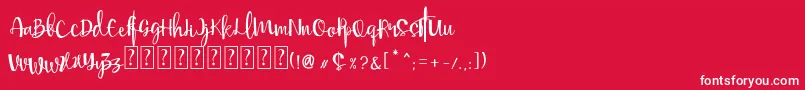 Mellisa-Schriftart – Weiße Schriften auf rotem Hintergrund
