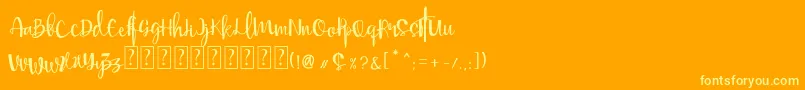 Mellisa Font – Yellow Fonts on Orange Background