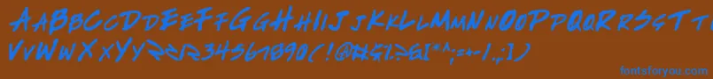Writev2 Font – Blue Fonts on Brown Background