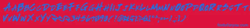 fuente Writev2 – Fuentes Azules Sobre Fondo Rojo