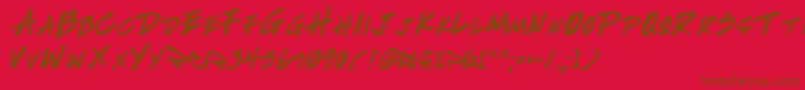 Writev2 Font – Brown Fonts on Red Background