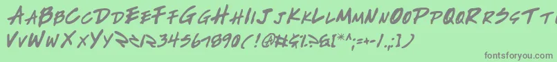 Fonte Writev2 – fontes cinzas em um fundo verde