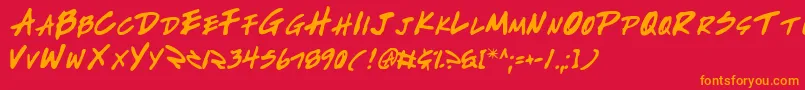 Шрифт Writev2 – оранжевые шрифты на красном фоне
