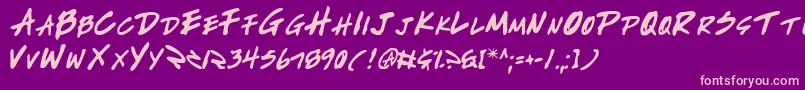 Writev2 Font – Pink Fonts on Purple Background