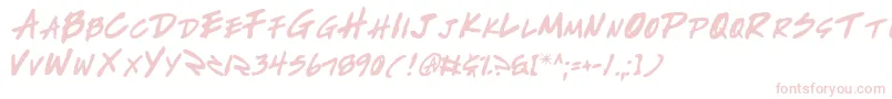 Writev2-Schriftart – Rosa Schriften auf weißem Hintergrund