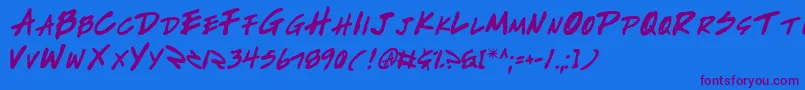 Writev2 Font – Purple Fonts on Blue Background