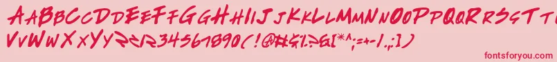フォントWritev2 – ピンクの背景に赤い文字
