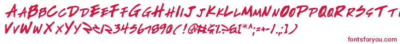 Writev2 Font – Red Fonts on White Background