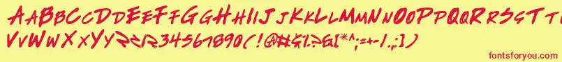 Writev2 Font – Red Fonts on Yellow Background