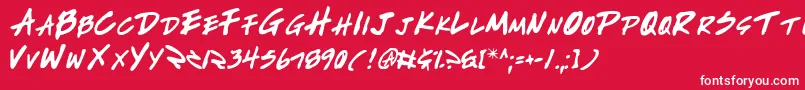 Writev2 Font – White Fonts on Red Background