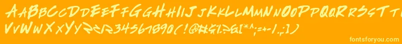 Writev2 Font – Yellow Fonts on Orange Background