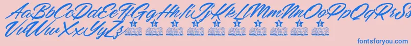 Подробнее о шрифте Mellissa Personal Use Шрифт Mellissa Personal Use – синие шрифты на розовом фоне