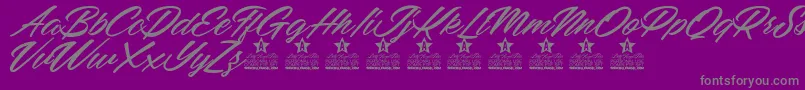 Czcionka Mellissa Personal Use – szare czcionki na fioletowym tle