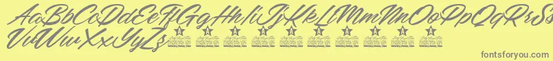 Подробнее о шрифте Mellissa Personal Use Шрифт Mellissa Personal Use – серые шрифты на жёлтом фоне