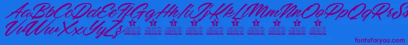 Mellissa Personal Use Font – Purple Fonts on Blue Background