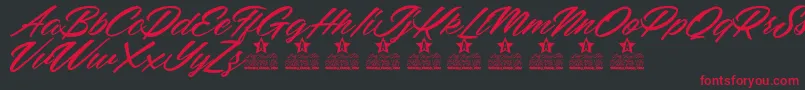 Mellissa Personal Use Font – Red Fonts on Black Background
