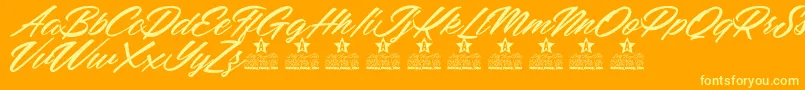 Mellissa Personal Use Font – Yellow Fonts on Orange Background