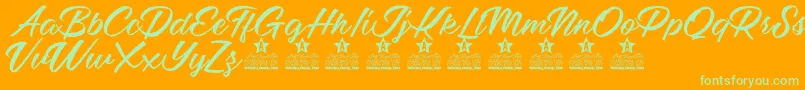 Mellissa Two personal Use Font – Green Fonts on Orange Background