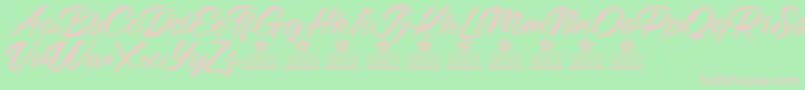 Mellissa Two personal Use Font – Pink Fonts on Green Background
