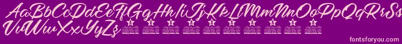 Mellissa Two personal Use Font – Pink Fonts on Purple Background