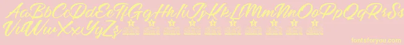 Mellissa Two personal Use Font – Yellow Fonts on Pink Background