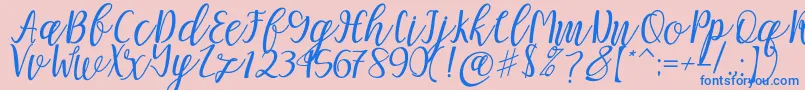 Mellitta script Font – Blue Fonts on Pink Background