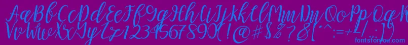 Mellitta script Font – Blue Fonts on Purple Background